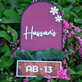 House Name Planter Lavender & Maroon And Aqua Green