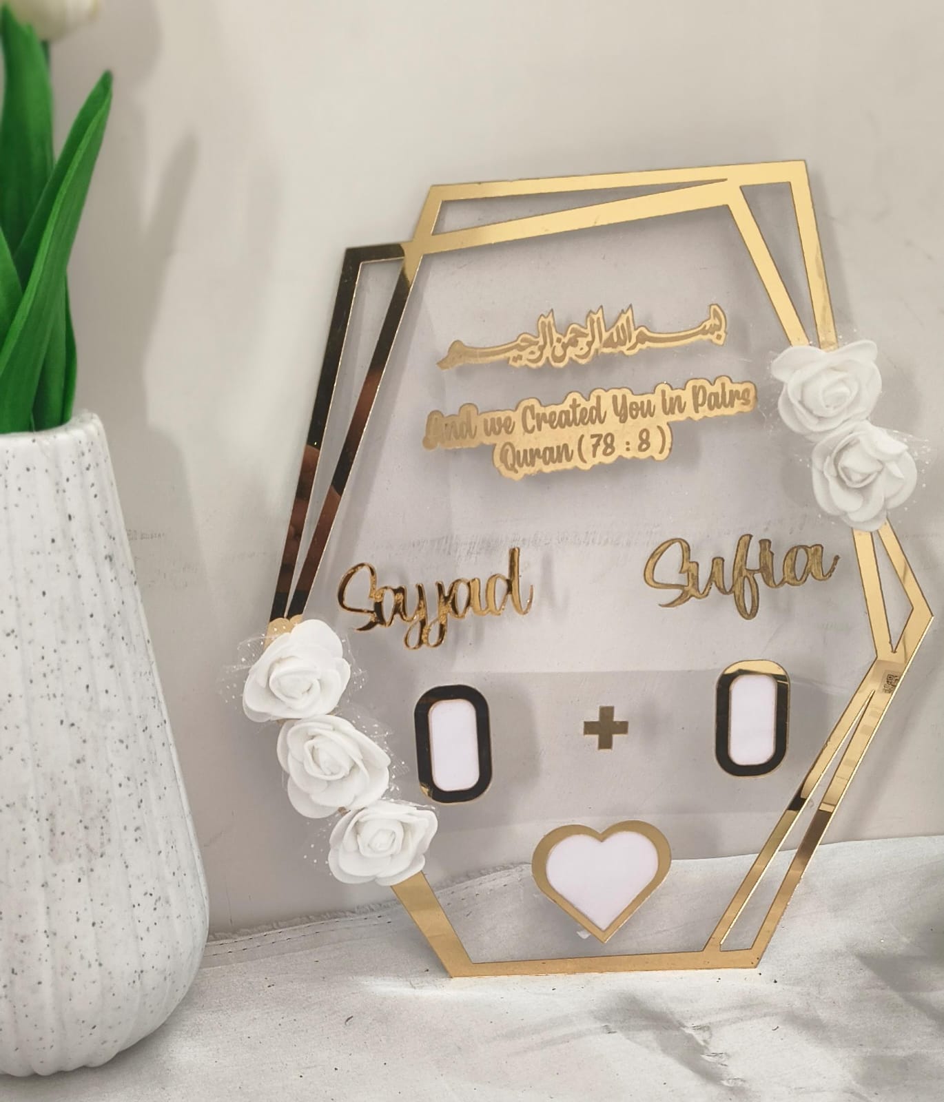 Personalized Nikah Thumb Board 🖐️ | Islamic Wedding Guest Signature Board | Couple Memory Keepsake Frame ✨