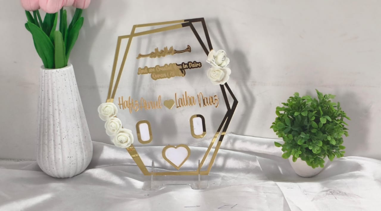 Personalized Nikah Thumb Board 🖐️ | Islamic Wedding Guest Signature Board | Couple Memory Keepsake Frame ✨