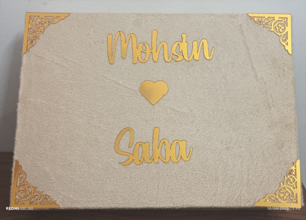 Personalized Nikah Nama Box with Name 💍 | Premium Acrylic Islamic Wedding Certificate Storage Box 📜 | Muslim Wedding Keepsake Gift 🎁