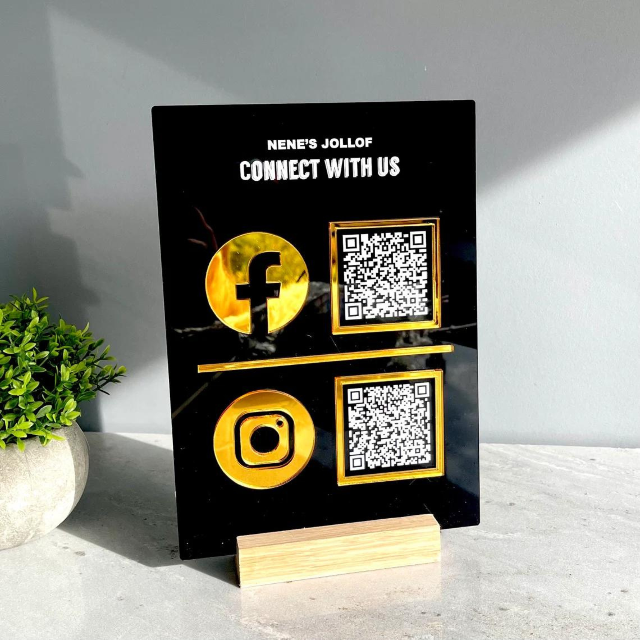 Social Media Acrylic Sign with Stand